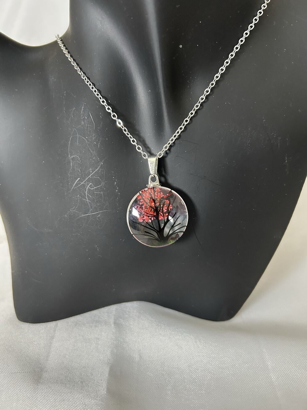 Whimsical Silver Tone Clear Glass Flowers, Bees & Butterflies Necklaces.